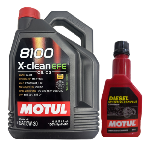 Motul 8100 X-Clean EFE 5W30 4Ltr Engine Oil With Diesel System Clean Plus 200ml Combo Pack