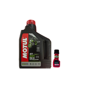 Motul 3100 4T 15W50 1.7L + Motul Petrol System Clean+ 50ml - Engine Maintenance Combo