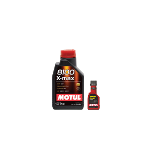 Motul 8100 X-max 0W40 1L + 250ml Engine Flush Combo