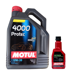 Motul 4100 PROTEC 10W-30 (3.5L) & Petrol System Cleaner 200ml COMBO