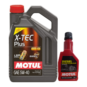 Motul X-Tech Plus 5W40 3.5L Engine Oil & Diesel System Clean 200ml Combo 100% Synthetic Protection for Petrol & Diesel Engines