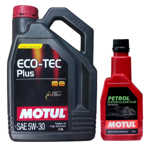 Motul Eco-Tech Plus 5W30 3.5LTR Engine Oil With Petrol System Clean 200ml Combo Fuel Efficiency & Engine Performance Kit for Petrol Cars