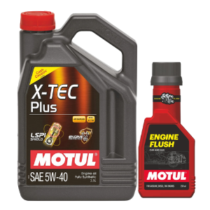 Motul X-Tech Plus 5W40 3.5LTR Engine Oil & 250ml Engine Flush Combo | 100% Synthetic | For Petrol & Diesel