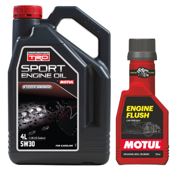 Motul Racing Development TRD Sport 5W-30 100% Synthetic Engine Oil (4L) With Engine Flush 250ml Combo