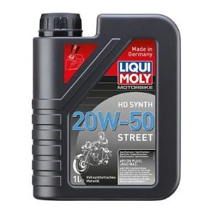 LIQUI MOLY Motorbike HD Synth 20W-50 Street 1L – Full Synthetic Heavy-Duty Engine Oil for V-Twins, Cruisers & Harley-Davidson