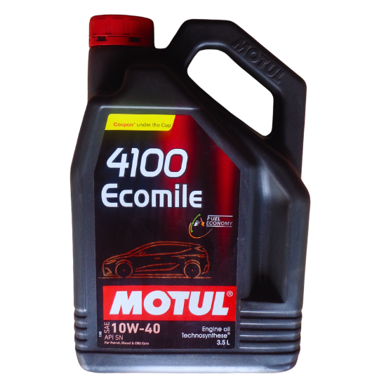 MOTUL Ecomile 10W-40 Engine Oil - 3.5L Bottle | High Performance & Fuel Efficient Car Engine Oil