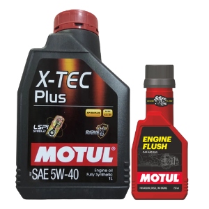 Motul X-Tech Plus 5W-40 1Ltr Fully Synthetic Engine Oil With Engine Flush 250ml Combo