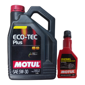 Motul ECO-Tech Plus 5W30 3.5L Engine Oil With Diesel System Clean 200ml Combo – Fuel Economy & Engine Protection for Diesel Cars