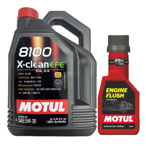 Motul 8100 X-Clean EFE 5W30 4 Litre Engine Oil With Engine Flush 250ml Combo (Low SAPS, Fuel Economy)