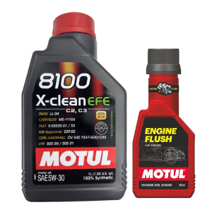 Motul 8100 X-Clean EFE 5W30 1LTR Fully Synthetic Engine Oil With Engine Flush 250ml Combo