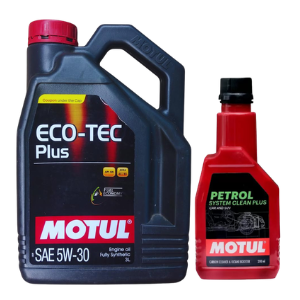 Motul Eco-Tech Plus 5W30 3LTR Engine Oil With Petrol System Clean 200ml Combo Fuel Efficiency & Engine Performance Kit for Petrol Cars
