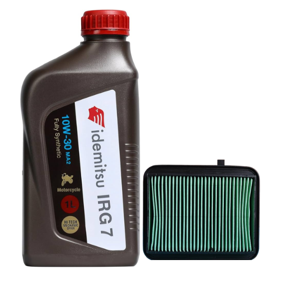 Idemitsu IRG7 10W-30 MA2 Fully Synthetic Petrol Engine oil 1L With Air Filter For Passion Pro Combo