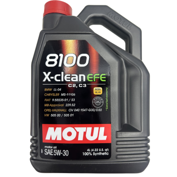 Motul 8100 X-clean EFE 5W30 Synthetic Engine Oil 4L Fully Synthetic Car Engine Oil for Petrol & Diesel Vehicles