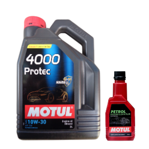 Motul 4100 PROTEC 10W-30 (3L) & Petrol System Cleaner 200ml COMBO