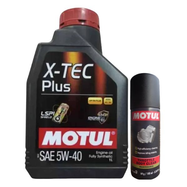 Motul X TEC Plus 5W40 1L with Throttle Body Clean 100ML Combo