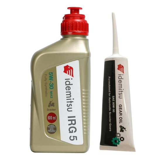 Idemitsu  IRG5 5W-30 Engine Oil 600ml & Scooter Gear 80W-90 Gear Oil 120ml