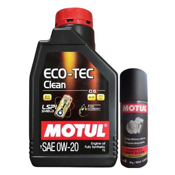 Motul ECO-Tech 0W20 1L with Throttle Body Clean 100ML Combo