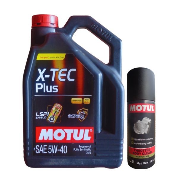 Motul X TEC Plus 5W40 3.5L with Throttle Body Clean 100ML Combo